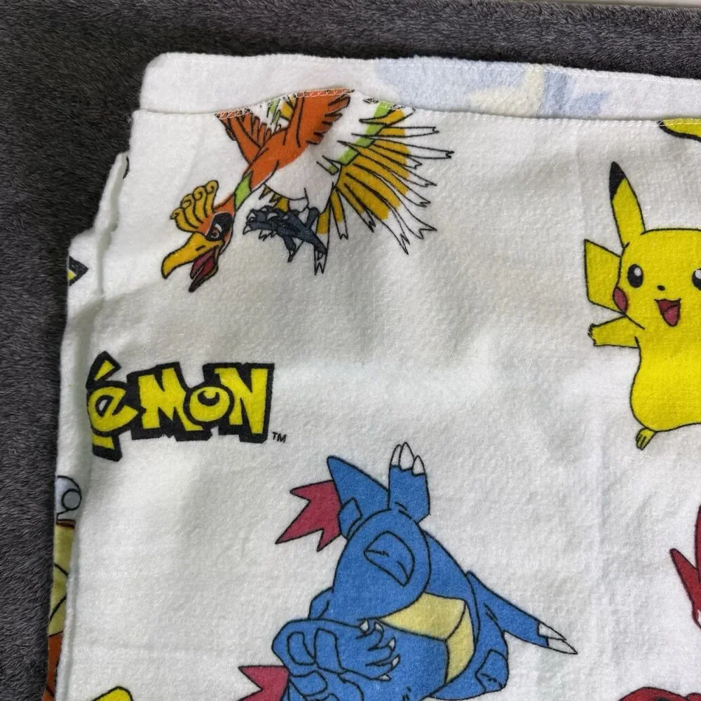 Vintage 1990s Pokemon Full Size Blanket 74x88 Polyester